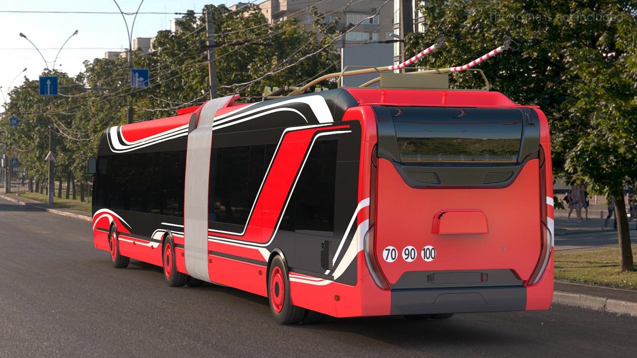 Electric Hybrid Trolleybus Simple Interior 3D