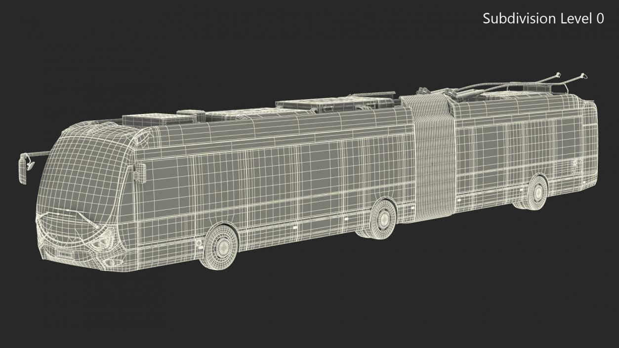 Electric Hybrid Trolleybus Simple Interior 3D