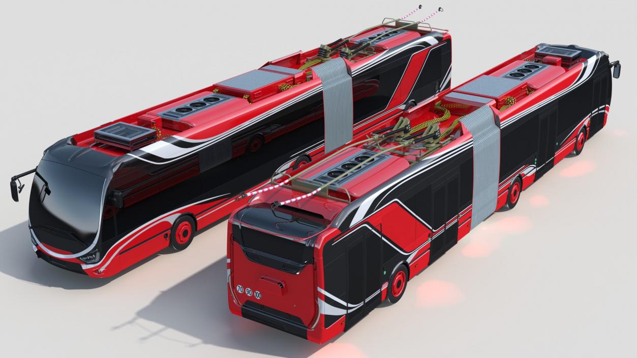 Electric Hybrid Trolleybus Simple Interior 3D