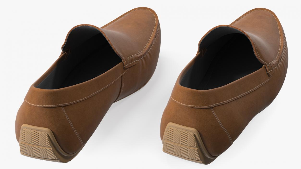 3D Mens Brown Casual Style Mocassins model