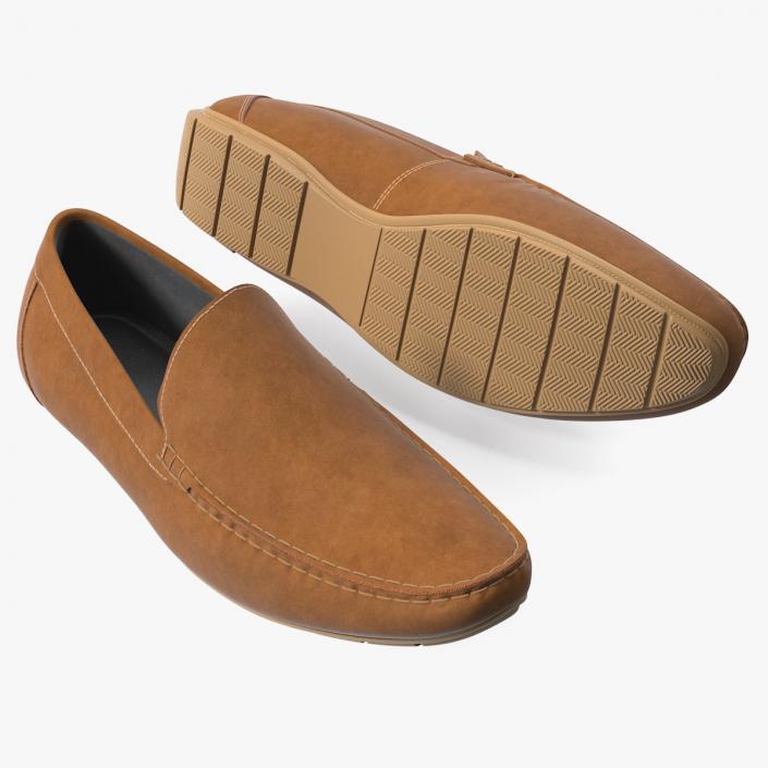 3D Mens Brown Casual Style Mocassins model