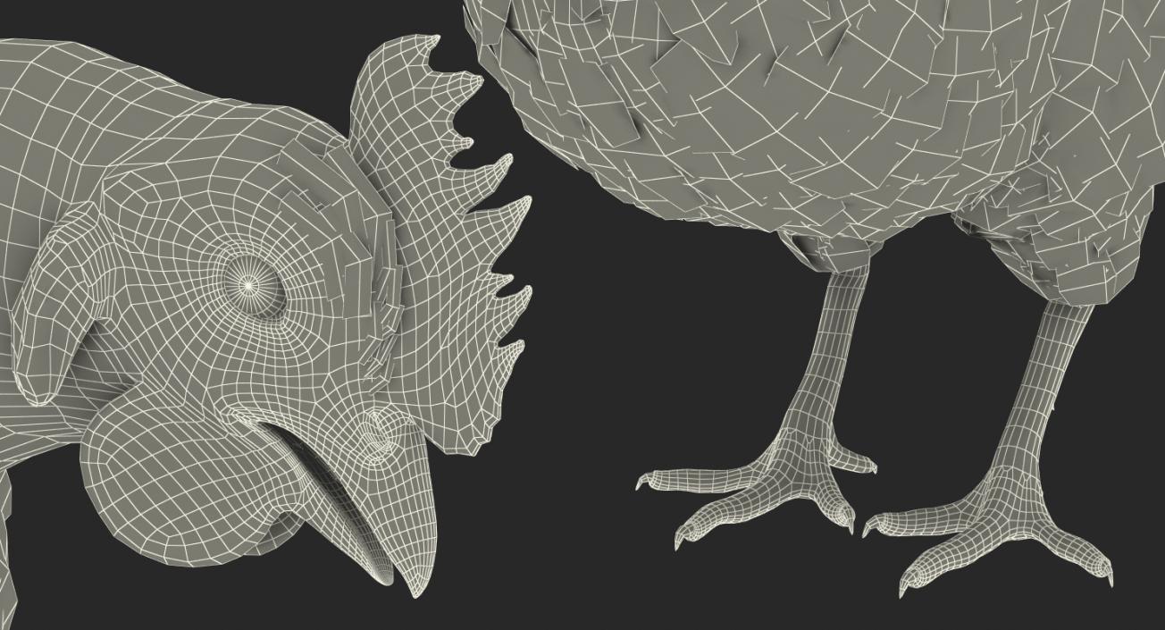 3D model Brown Chicken Eating