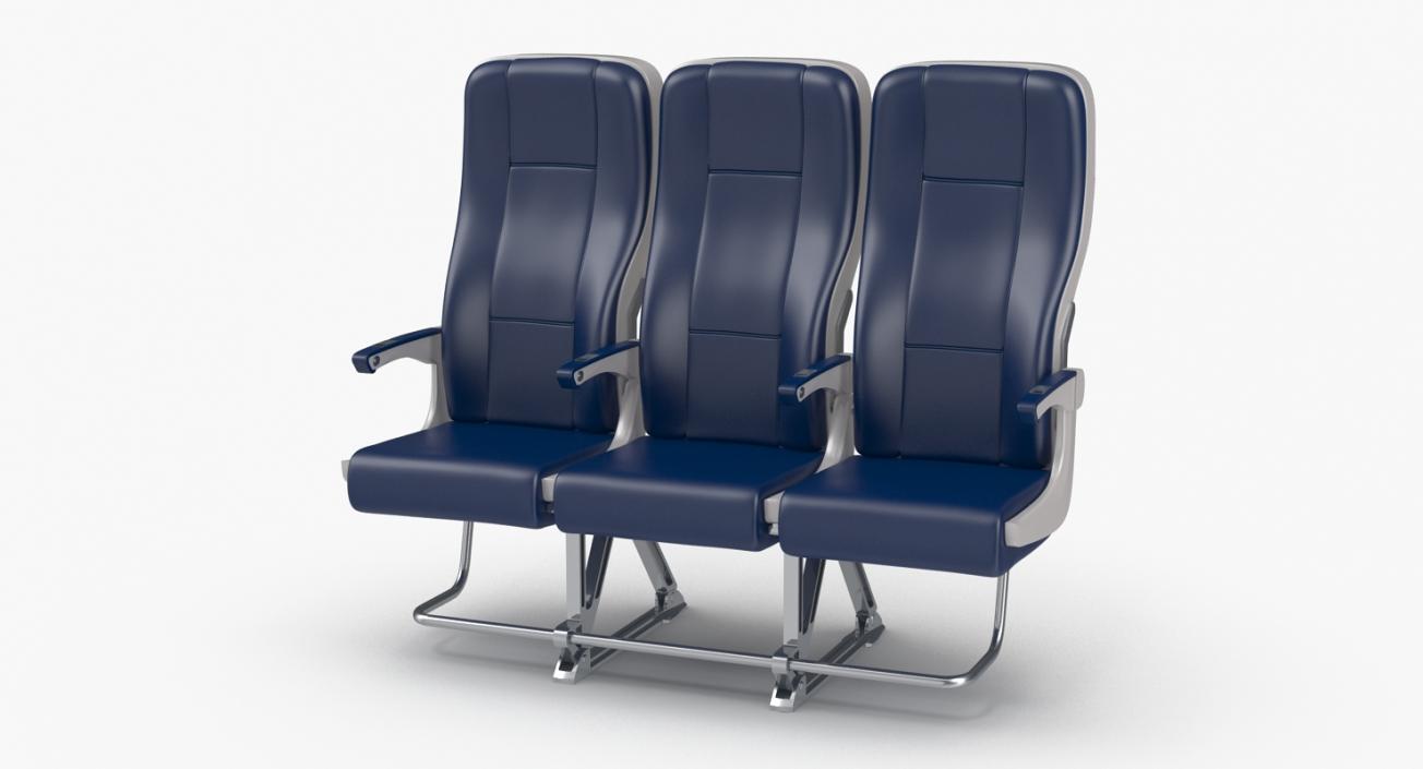 3D model Aircraft Economy Class Passenger Triple Seats