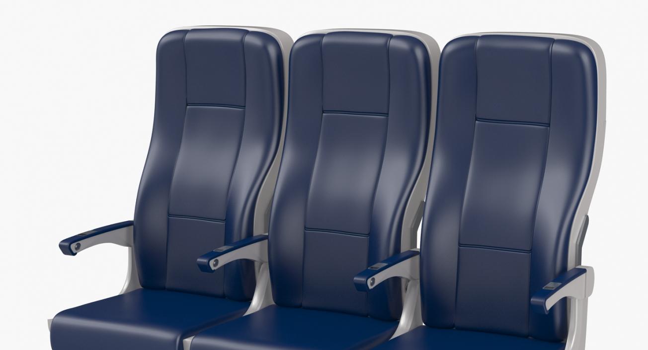 3D model Aircraft Economy Class Passenger Triple Seats