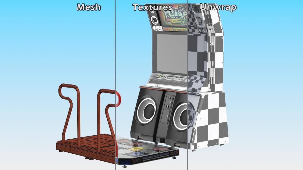 Pump It Up Fiesta 2 Arcade Dance Machine Off 3D model