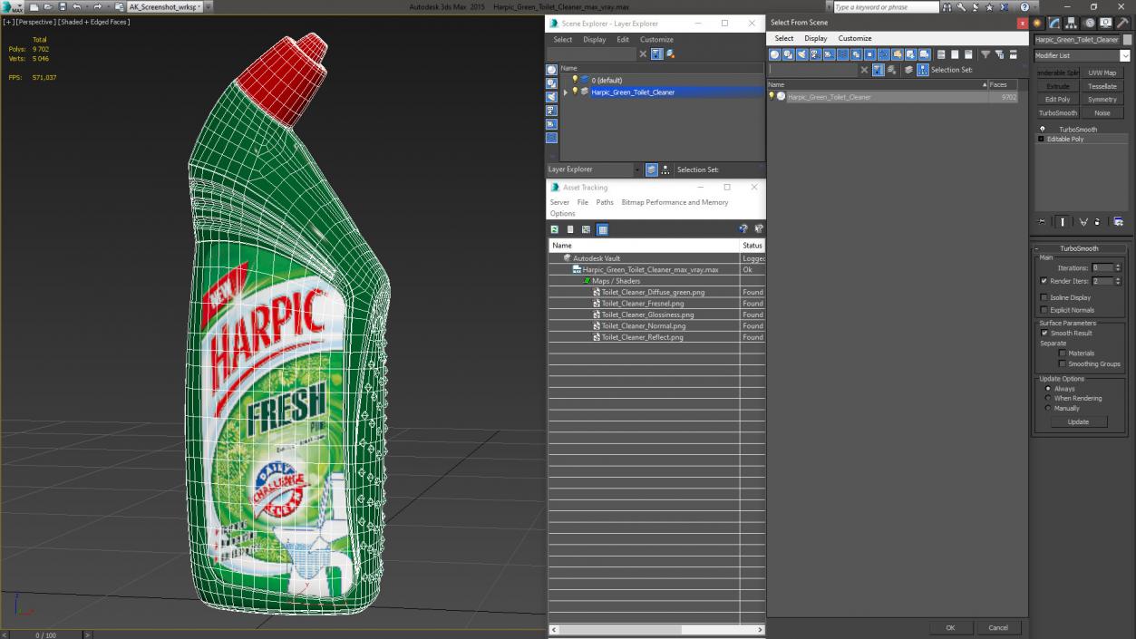 Harpic Green Toilet Cleaner 3D