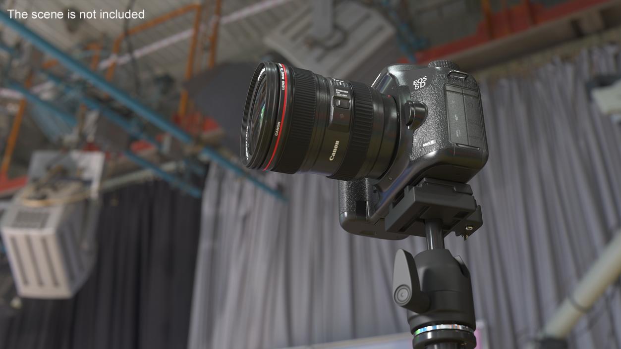 Canon Camera EOS 5D on Tripod 3D model