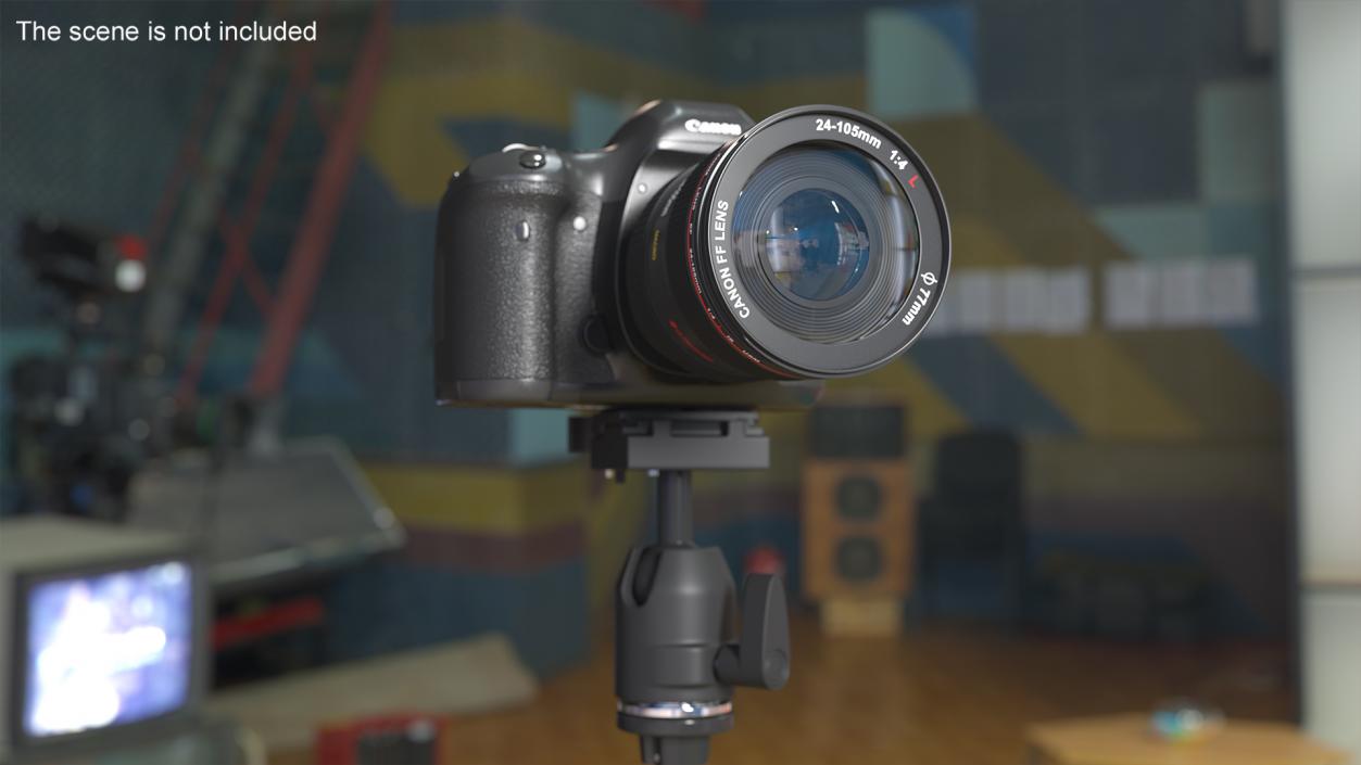 Canon Camera EOS 5D on Tripod 3D model