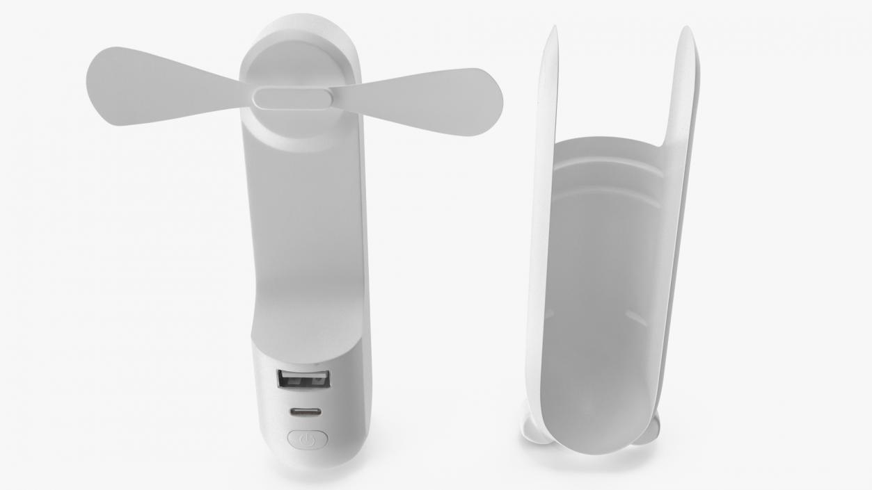 3D Battery Operated Pocket Fan White model