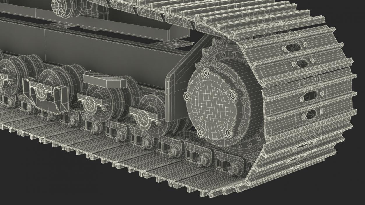 3D model Bulldozer Excavator Track