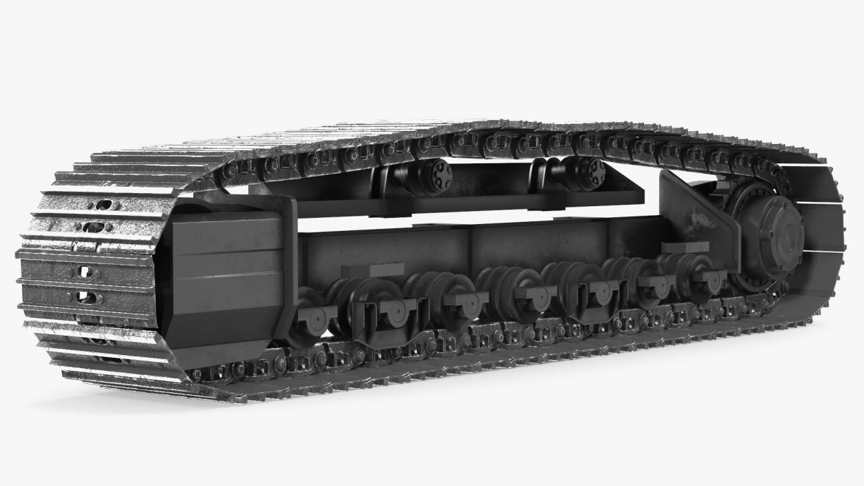 3D model Bulldozer Excavator Track