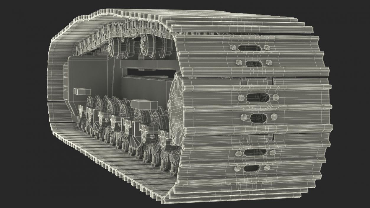 3D model Bulldozer Excavator Track