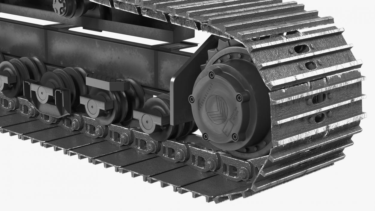 3D model Bulldozer Excavator Track