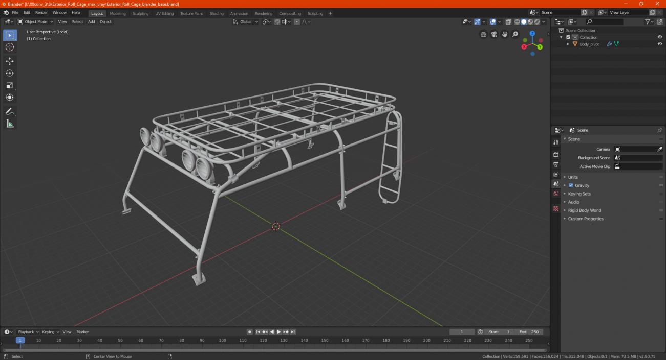 3D Exterior Roll Cage model