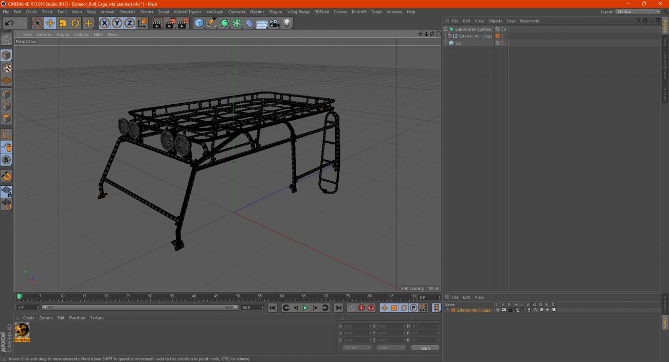 3D Exterior Roll Cage model