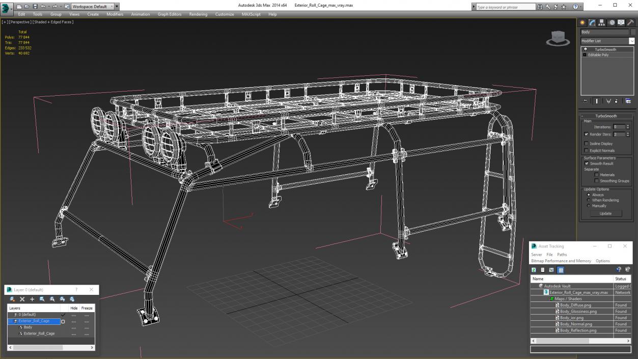 3D Exterior Roll Cage model