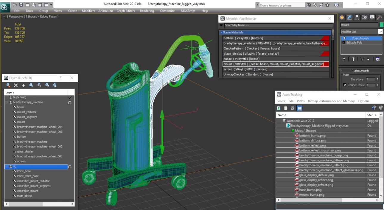 3D Brachytherapy Machine Rigged model