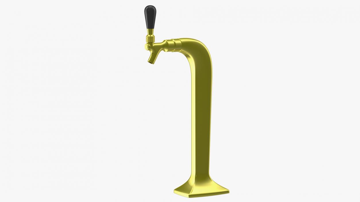 3D Single Tap Brass Draft Beer Tower model