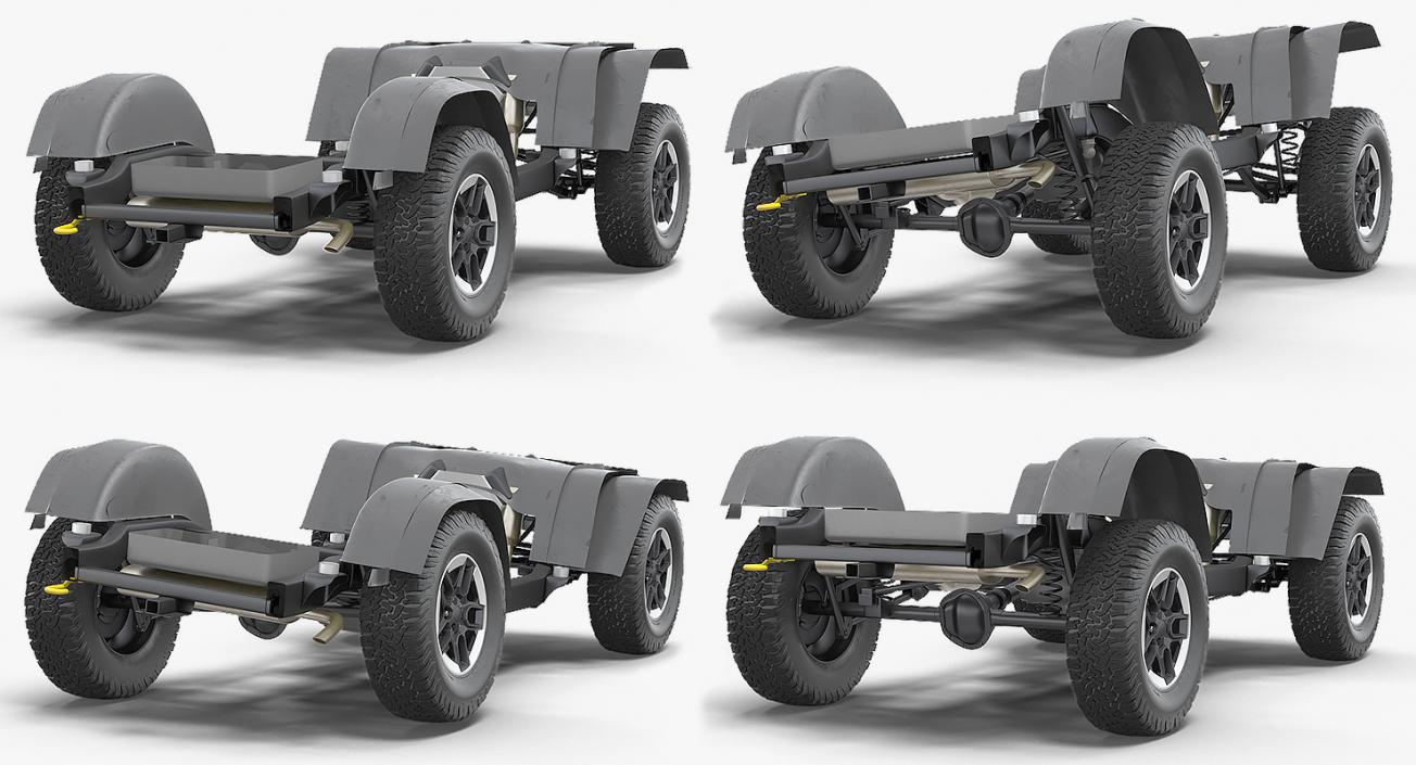 3D model 4x4 Chassis Rigged 2