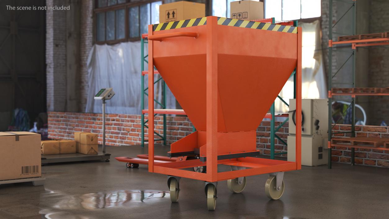 3D model Silo Container with Slide Closure Orange