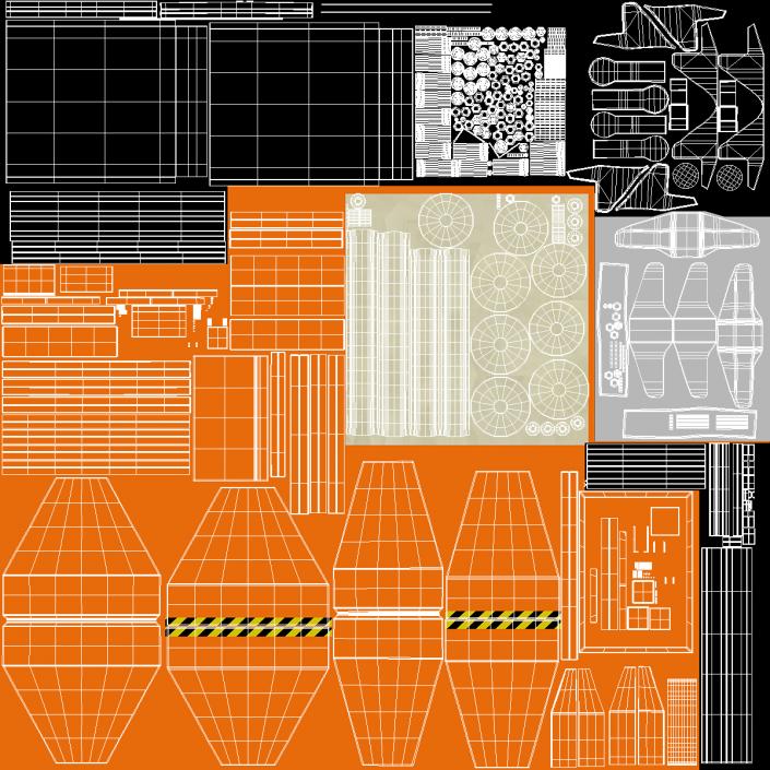 3D model Silo Container with Slide Closure Orange