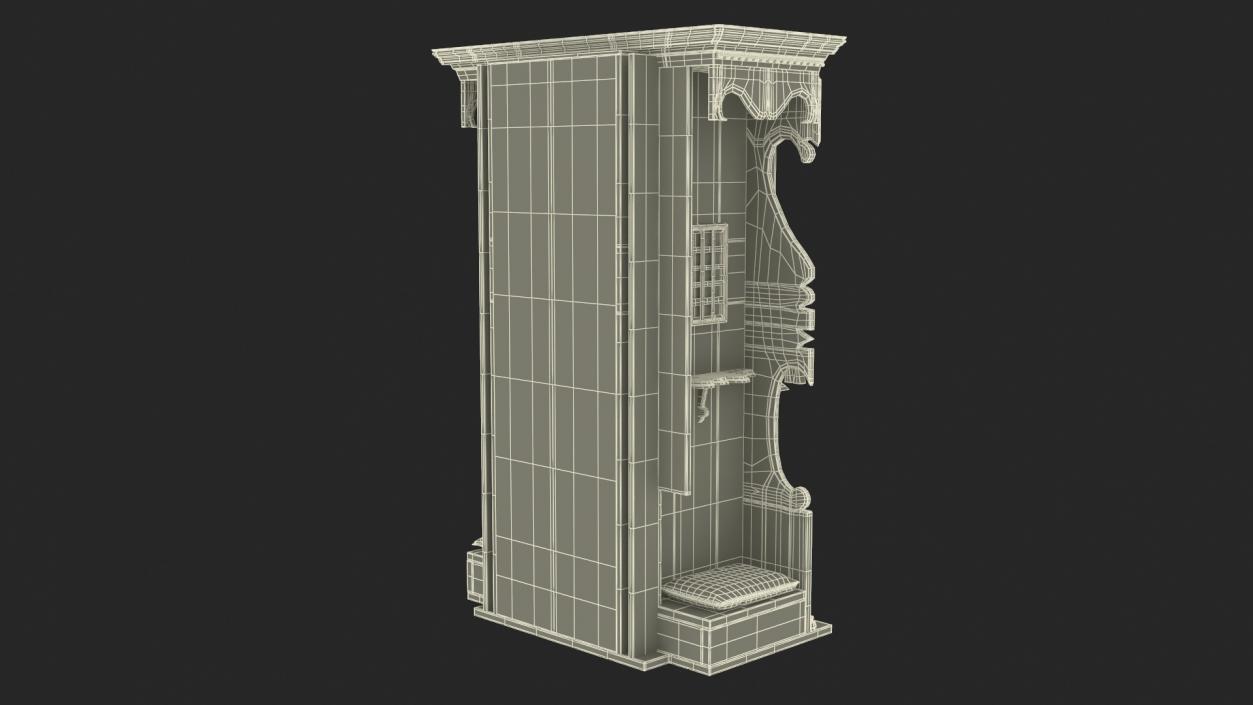 3D model Confessional Booth with Priest