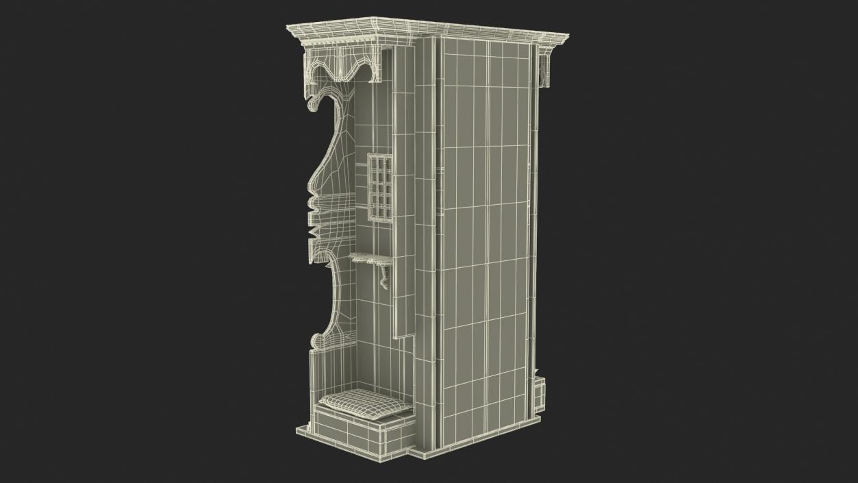 3D model Confessional Booth with Priest