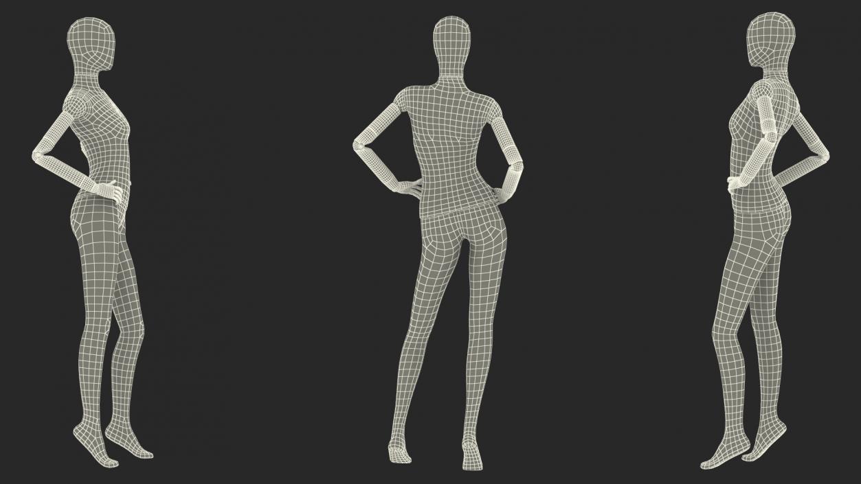 Flexible Female Mannequin Standing Pose 3D model