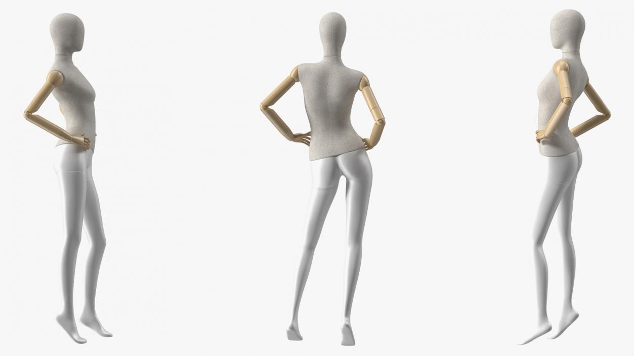 Flexible Female Mannequin Standing Pose 3D model