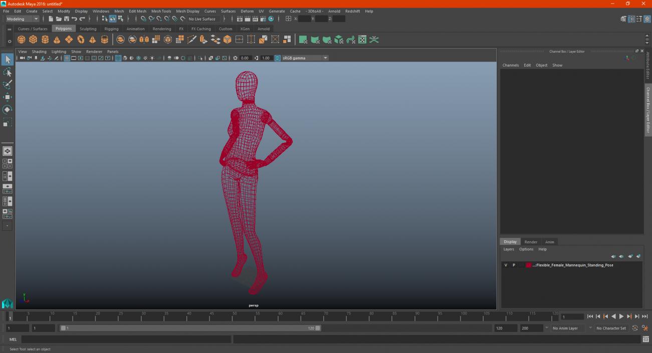 Flexible Female Mannequin Standing Pose 3D model