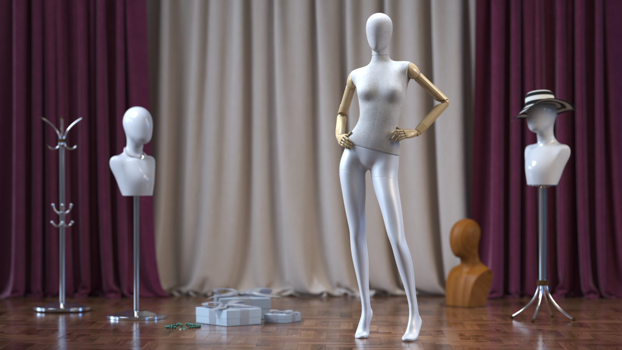 Flexible Female Mannequin Standing Pose 3D model