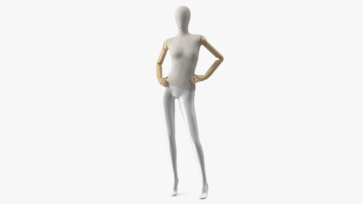 Flexible Female Mannequin Standing Pose 3D model