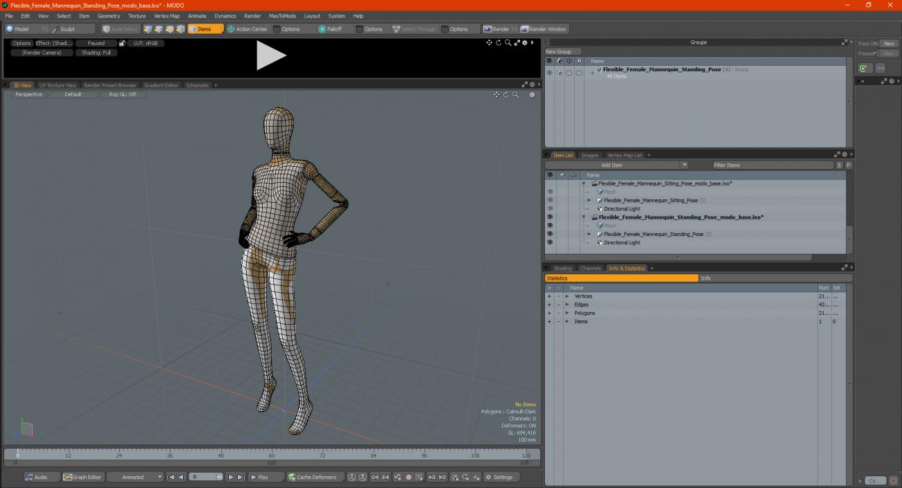 Flexible Female Mannequin Standing Pose 3D model