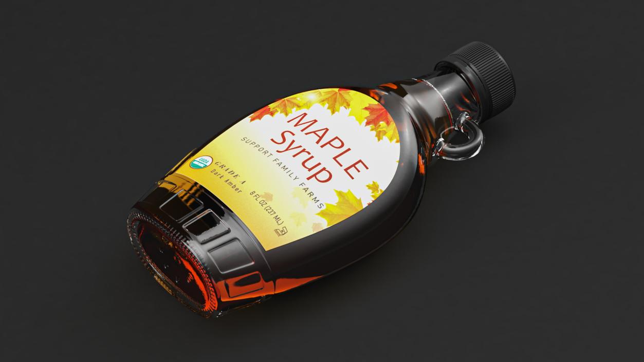 Glass Bottle with Maple Syrup 3D model