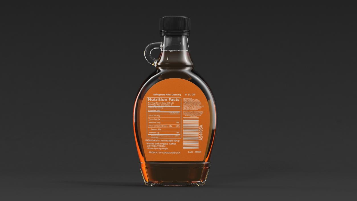 Glass Bottle with Maple Syrup 3D model