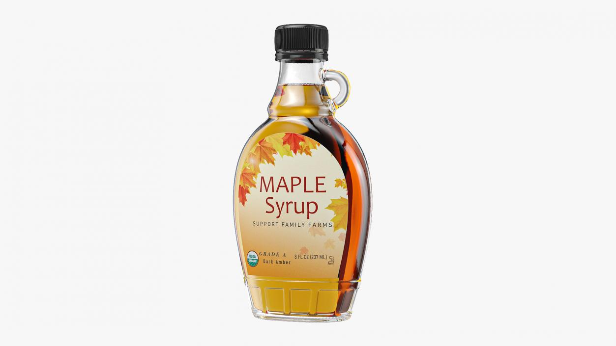 Glass Bottle with Maple Syrup 3D model