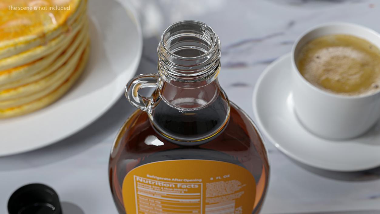 Glass Bottle with Maple Syrup 3D model