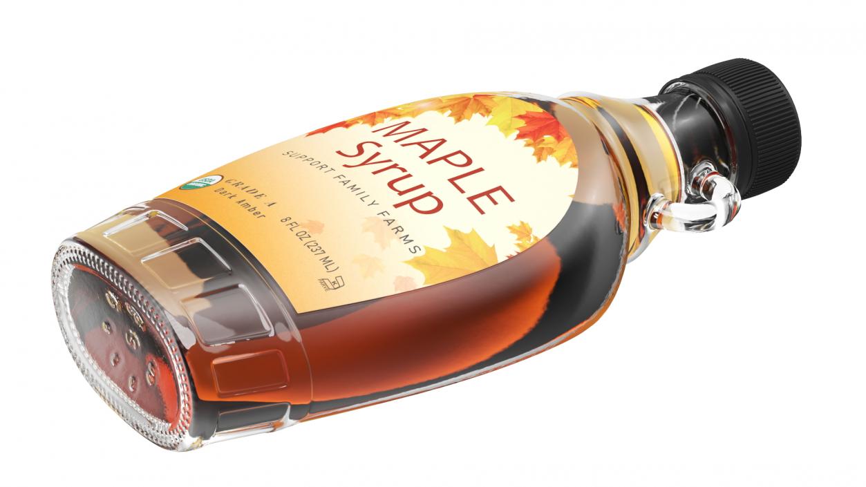 Glass Bottle with Maple Syrup 3D model