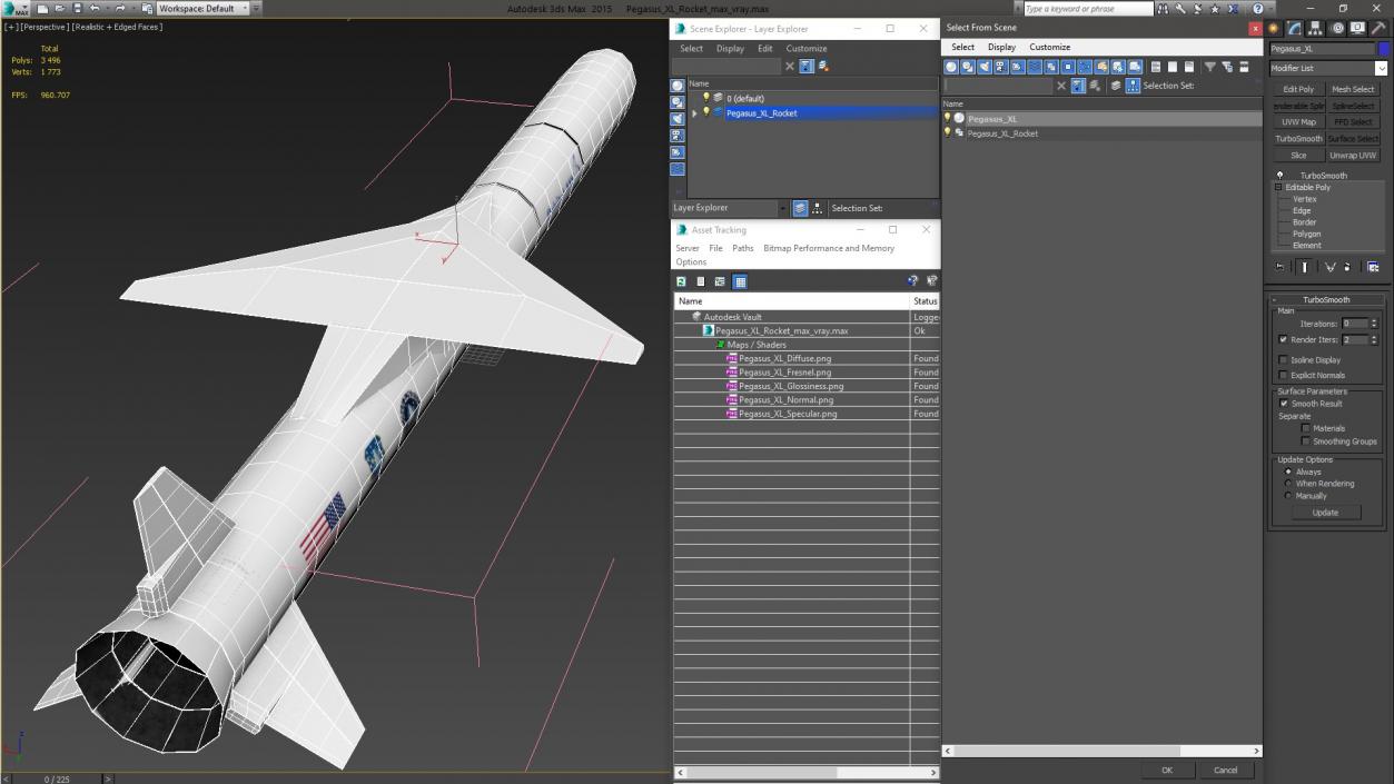 Pegasus XL Rocket 3D