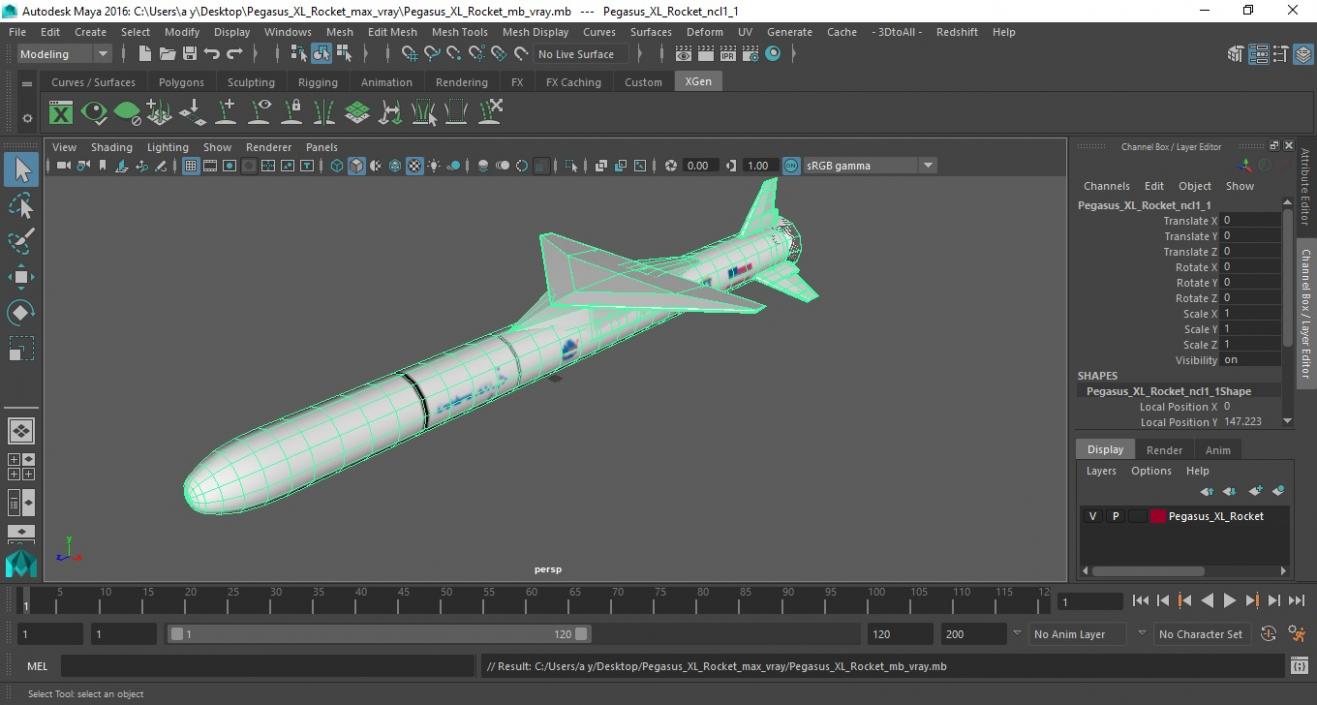 Pegasus XL Rocket 3D