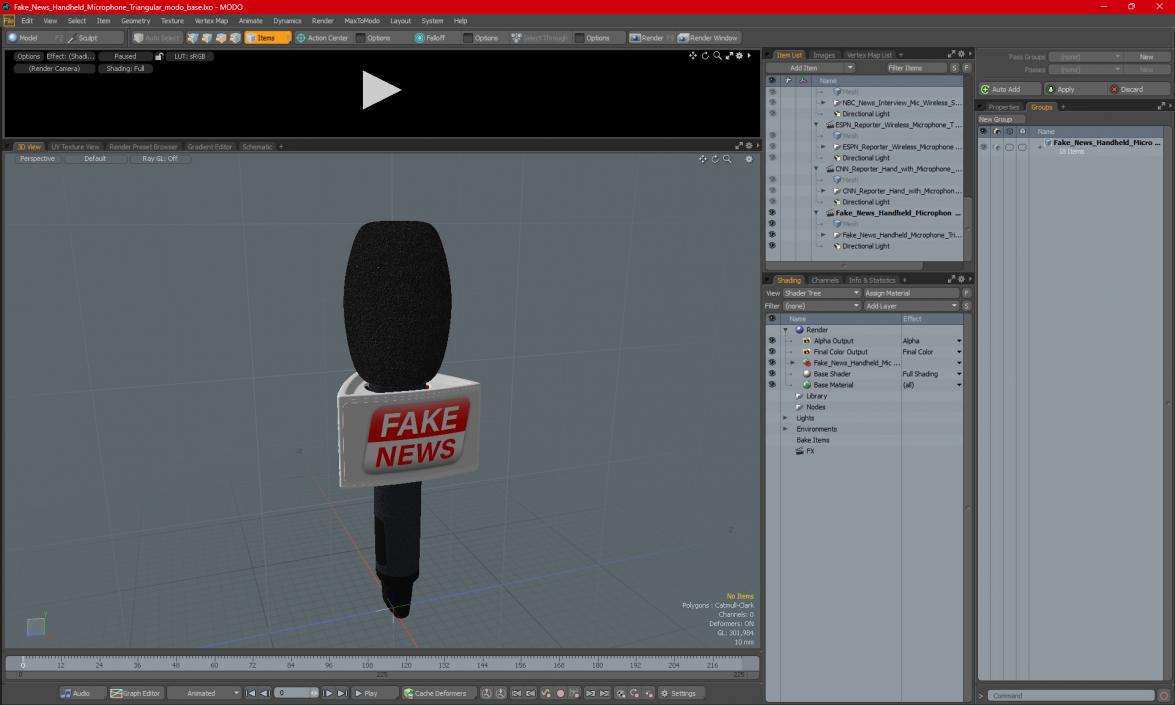 3D model Fake News Handheld Microphone Triangular