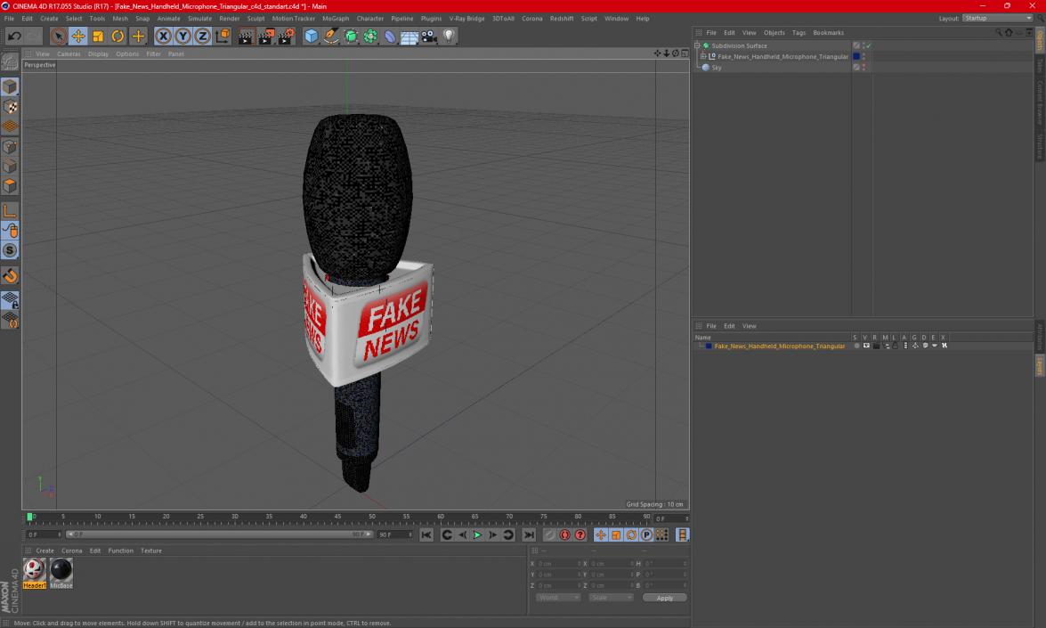 3D model Fake News Handheld Microphone Triangular