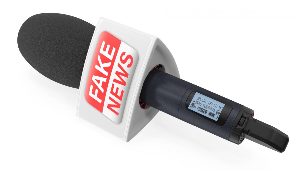 3D model Fake News Handheld Microphone Triangular