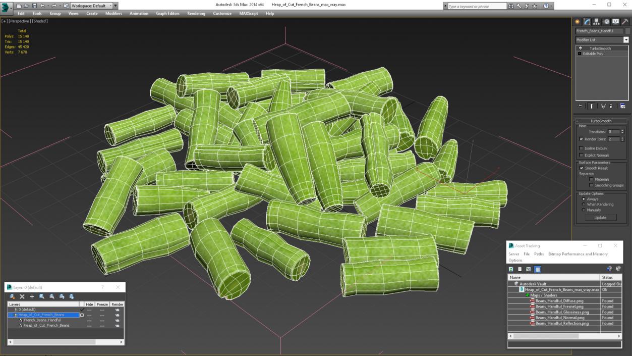 Heap of Cut French Beans 3D model