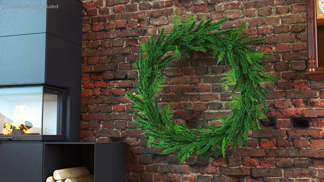 Natural Fir Christmas Wreath Decoration 3D model