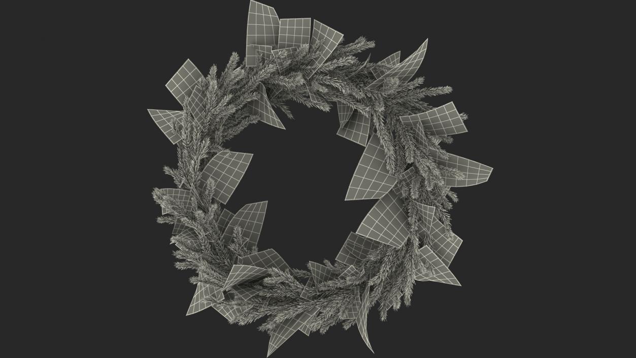 Natural Fir Christmas Wreath Decoration 3D model