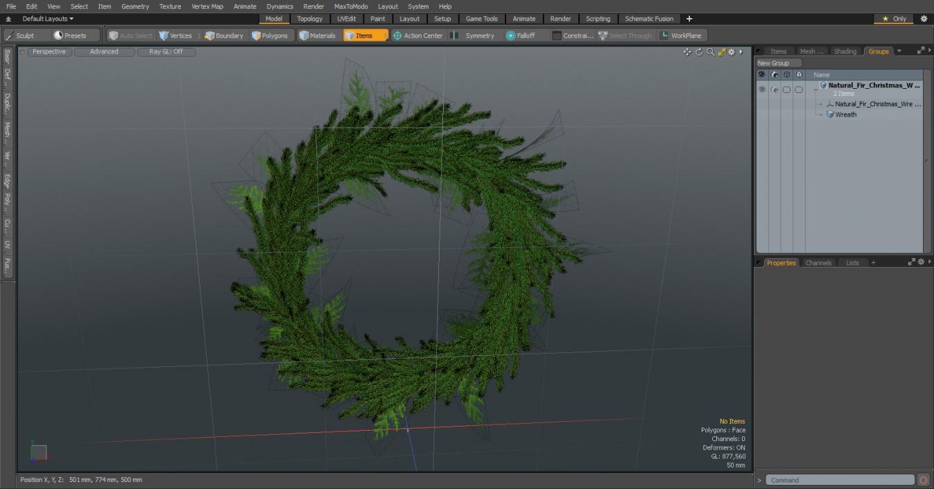 Natural Fir Christmas Wreath Decoration 3D model