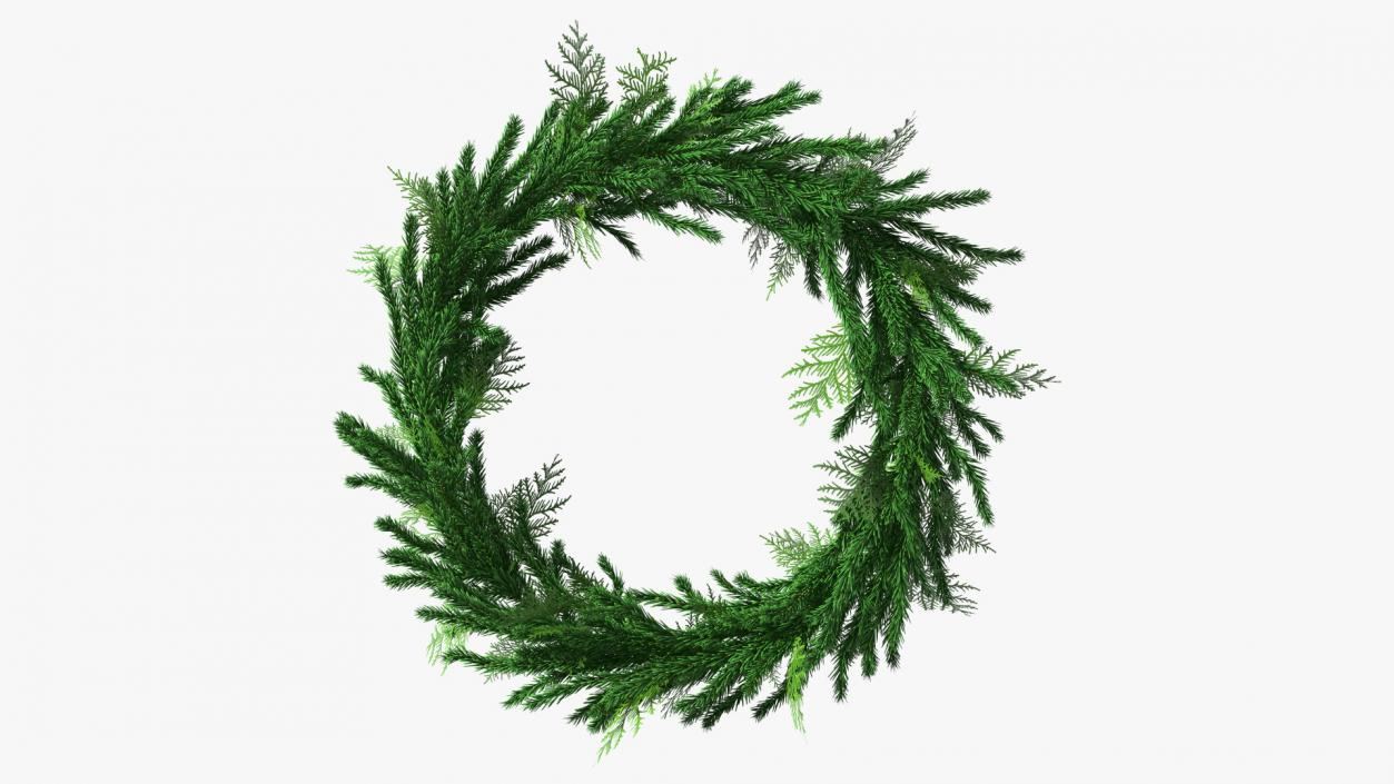 Natural Fir Christmas Wreath Decoration 3D model