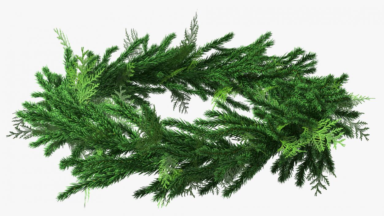 Natural Fir Christmas Wreath Decoration 3D model