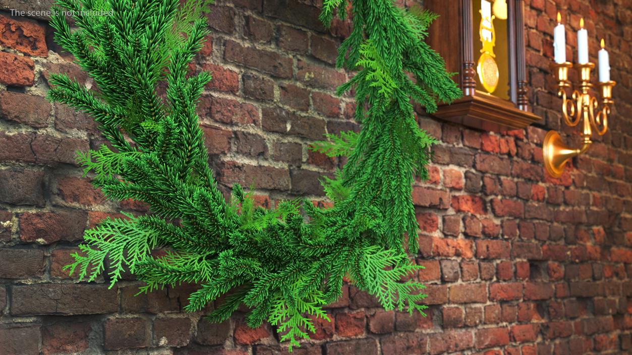 Natural Fir Christmas Wreath Decoration 3D model